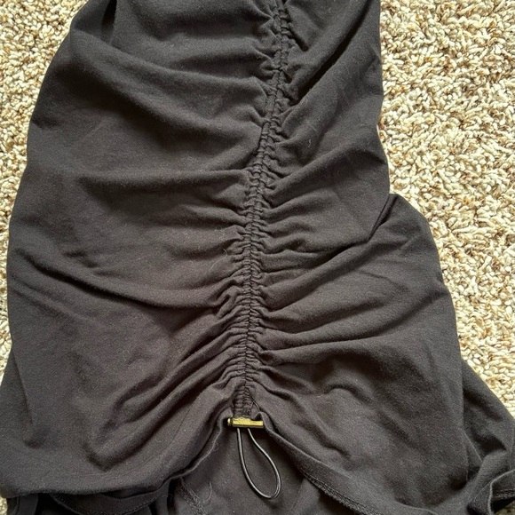 Michael Kors Black Asymmetrical Ruched Knee Length T-Shirt Dress Medium - Picture 3 of 9